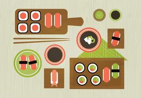 Ilustração de comida de sushi vetorial vetor