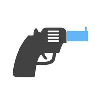 ícone azul e preto do glifo do revólver vetor