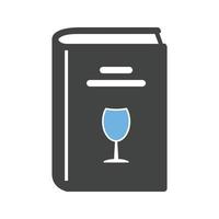 receitas de bebidas glifo ícone azul e preto vetor