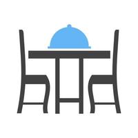 mesa de jantar ii glifo ícone azul e preto vetor
