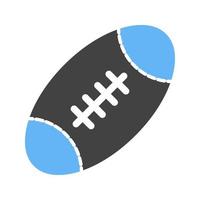 ícone azul e preto do glifo da bola de rugby vetor