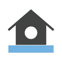 ícone azul e preto do glifo doméstico do pássaro vetor