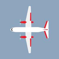 avião viagem transporte vetor vista superior do avião. transporte de aviação de negócios plana isolado