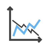 gráfico de frequência glifo ícone azul e preto vetor