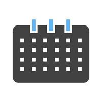 ícone de glifo de calendário azul e preto vetor