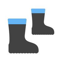 botas glifo ícone azul e preto vetor