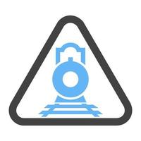 ícone de glifo azul e preto de sinal ferroviário vetor
