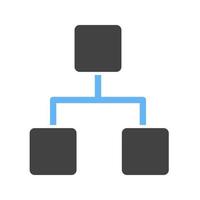 configurações ethernet glifo ícone azul e preto vetor