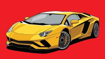 design de vetor de ilustração de super carro amarelo