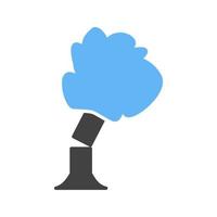 ícone azul e preto do glifo caindo da árvore vetor
