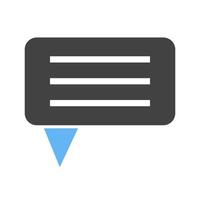 alto-falante anota ícone azul e preto do glifo vetor