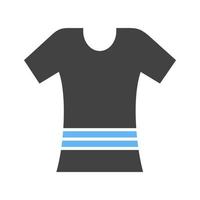 ícone de glifo de camisa feminina azul e preto vetor