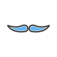 bigode i glifo ícone azul e preto vetor