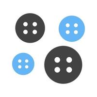 botões glifo ícone azul e preto vetor