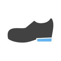 botas masculinas glifo ícone azul e preto vetor