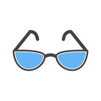 óculos de leitura glifo ícone azul e preto vetor