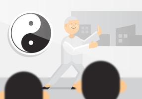 Vector tai chi old man