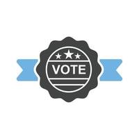 ícone de glifo de banner candidato azul e preto vetor