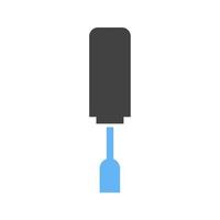 chave de fenda glifo ícone azul e preto vetor