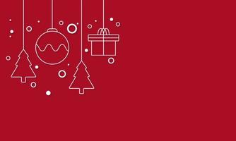 banner vermelho e branco com elemento criativo de decoração de feliz natal e natal para impressão de cartão com padrões diferentes. vetor
