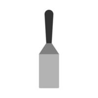 ícone de vetor de vista superior do símbolo de espátula. lidar com o pictograma de utensílio profissional de aço plano isolado branco. ferramenta de borracha de metal