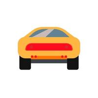 ícone de vetor amarelo de vista traseira do carro de corrida. design de transporte moderno tecnologia automotiva veículo esportivo.