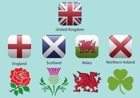 Reino Unido Bandeiras E Emblemas vetor
