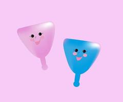 3d renderização do personagem do copo menstrual, produtos de déficit de problemas de higiene da mulher, ilustração de desenho vetorial, vetor