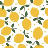 padrão sem emenda amarelo limão. lindo padrão de frutas limonada vetor
