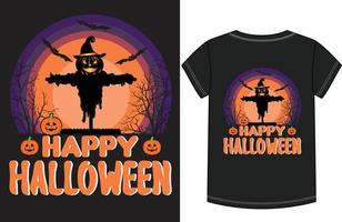design de camiseta de halloween vetor