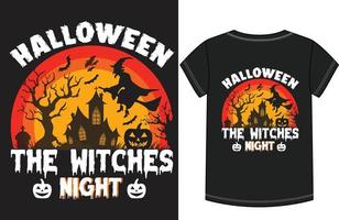 design de camiseta de halloween vetor