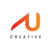 design de logotipo de letra inicial criativa gradiente moderno a e u vetor