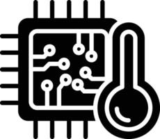 ícone de glifo de temperatura de CPU vetor