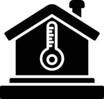 ícone de glifo de temperatura em casa vetor