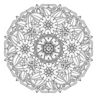 padrão circular em forma de mandala para henna, mehndi, tatuagem, decoração. ornamento decorativo em estilo oriental étnico. página do livro para colorir. vetor