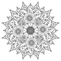 padrão circular em forma de mandala para henna, mehndi, tatuagem, decoração. ornamento decorativo em estilo oriental étnico. página do livro para colorir. vetor