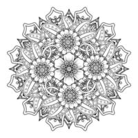 padrão circular em forma de mandala para henna, mehndi, tatuagem, decoração. ornamento decorativo em estilo oriental étnico. página do livro para colorir. vetor