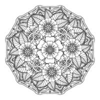 padrão circular em forma de mandala para henna, mehndi, tatuagem, decoração. ornamento decorativo em estilo oriental étnico. página do livro para colorir. vetor