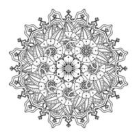 padrão circular em forma de mandala para henna, mehndi, tatuagem, decoração. ornamento decorativo em estilo oriental étnico. página do livro para colorir. vetor