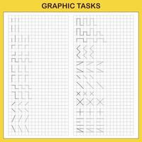 tarefas gráficas por células. jogos educativos para crianças vetor