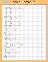 tarefas gráficas por células. jogos educativos para crianças vetor