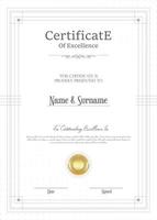 certificado ou diploma vetor de design vintage retrô