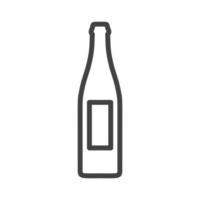 garrafa de vidro bebida ícone de ilustração vetorial. símbolo de bebida de recipiente de plástico líquido e objeto de rótulo de barra de álcool. comida sinal gráfico refrigerante ou cerveja isolado branco. pub em branco de silhueta de produto de contorno vetor