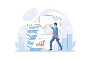 desenvolvimento de estratégia de marketing de metáfora de análise de mercado. pesquisa de negócios. identificar negócios determinar soluções resolver problemas de negócios. vetor