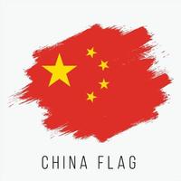 bandeira de vetor de china grunge