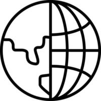 ícone de linha de grade do globo terrestre vetor