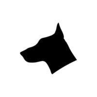 silhueta de doberman preto. ilustração vetorial de cachorro vetor