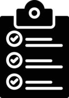 ícone de glifo de lista de verificação vetor