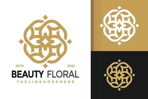 design de logotipo cosmeico floral de beleza de luxo, vetor de logotipos de identidade de marca, logotipo moderno, modelo de ilustração vetorial de designs de logotipo