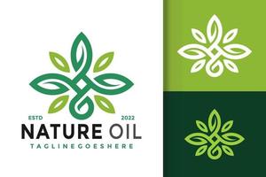 design de logotipo de óleo de gota de natureza, vetor de logotipos de identidade de marca, logotipo moderno, modelo de ilustração vetorial de designs de logotipo